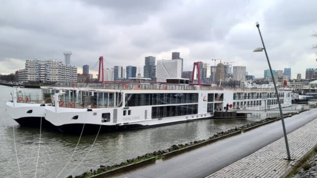 explosion and fire in battery power on river cruise ship