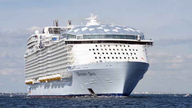 world's largest cruise ship delivered and departs