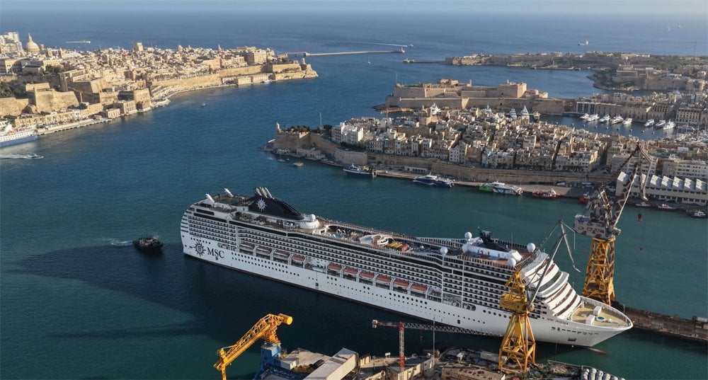 MSC Poesia entering dry dock
