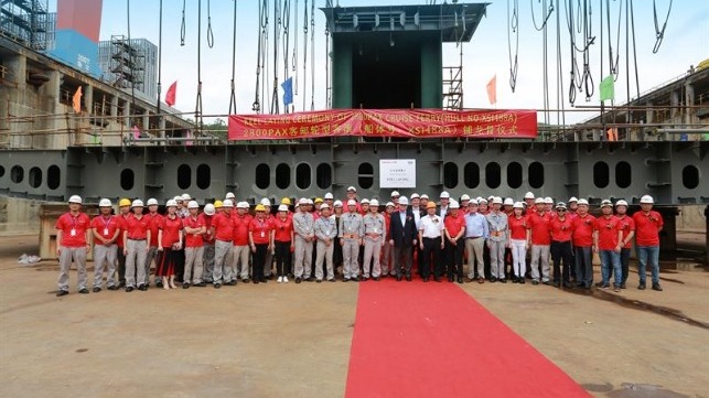 Keel laying ceremony for Viking Glory