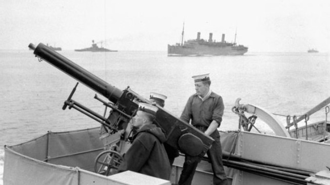 December 10, 1939 - HMC Ships Ottawa, Restigouche, Fraser and St Laurent escort first Canadian Troop Convoy of Second World War. Source: Royal Canadian Navy