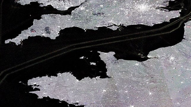 English Channel satellite image 