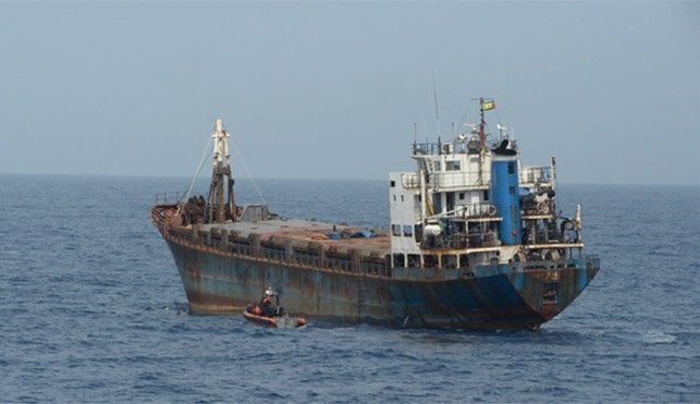 derelict cargo ship used for drug smuggling