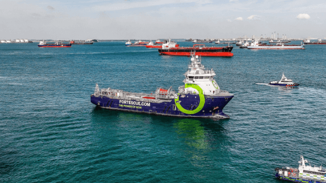 The ammonia-powered OSV Fortescue Green Pioneer, the first vessel of its type (Fortescue)