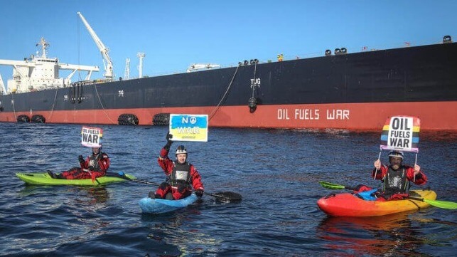 Greenpeace Denmark blocks transshipment of Russian oil