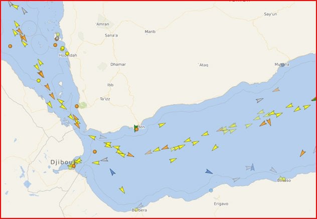 Red Sea shipping traffic