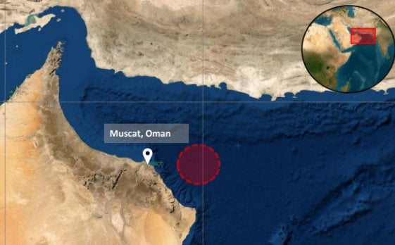 tanker explosion Arabian Sea