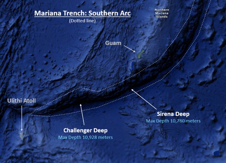 El Abismo De Challenger Challenger Deep La Zona M S Profunda De Los   Five Deeps Mariana Map 2 