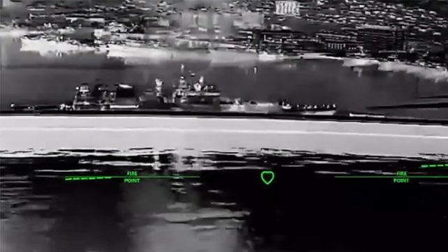 Russian frigate under attack by drones
