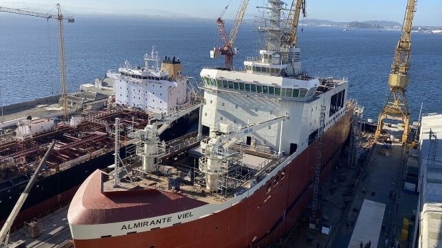 Antarctic research ship Almirante Viel under construction (Asmar / Armada de Chile)