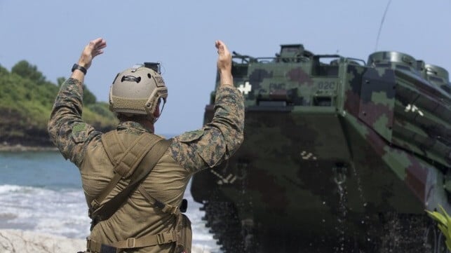 U.S. Marines go ashore in an exercise with Philippine forces (U.S. Navy file image)