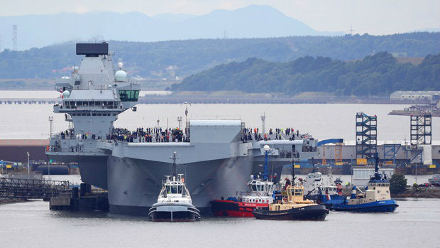 HMS Queen Elizabeth Sets Sail