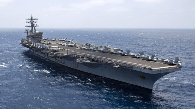 The carrier USS Dwight D. Eisenhower under way (USN)