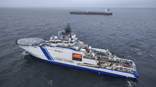 Finnish Coast Guard detaining tanker