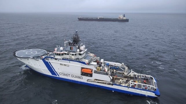 Finish Coast Guard monitors shadow fleet tanker
