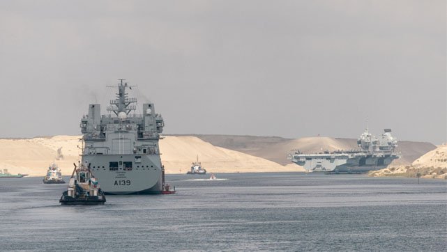 UK warships in Suez Canal