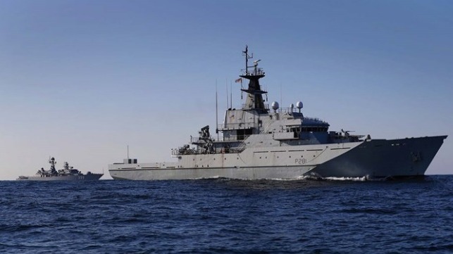 Royal Navy Shadows Russian Frigate in English Channel