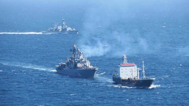 Royal Navy shadowing Russian ships