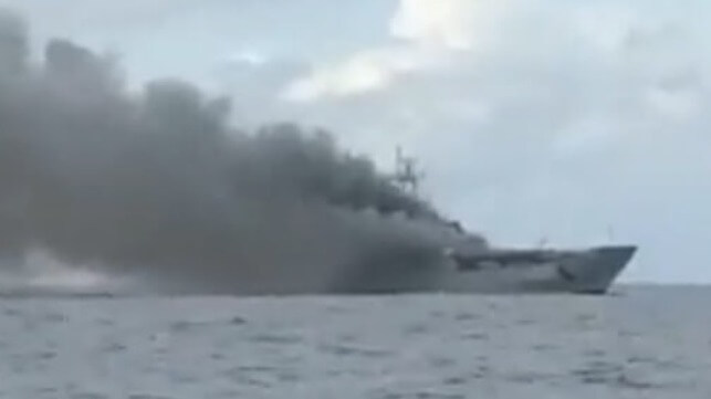 Indonesian Navy fire
