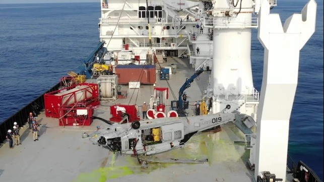 helicopter recovered from record ocean depth