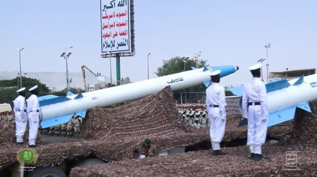 Houthi missiles on parade