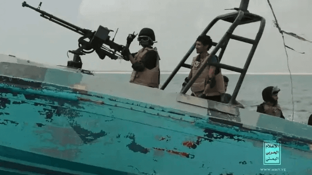 Houthi rebels patrol the Red Sea (file image courtesy Houthi Military Media)