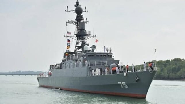 IRINS Dena (F75) entering Port Klang (Royal Malaysian Navy)