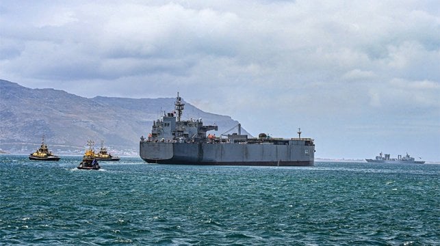 Iranian and Chinese warships off South Africa