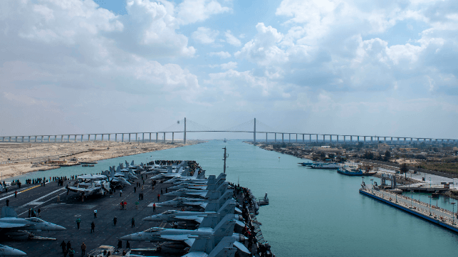 Carrier transits Suez Canal