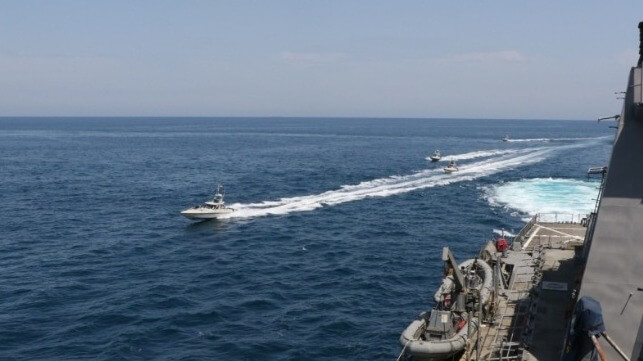 IRGC attack boats in the Strait of Hormuz (USN file image)