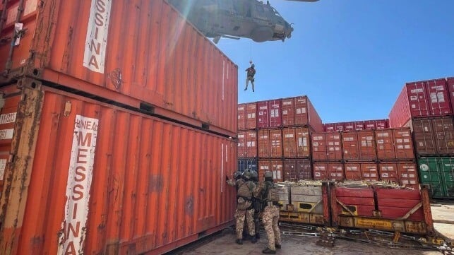 Navy boarding merchant ship