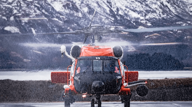 Jayhawk SAR helicopter at Air Station Kodiak, 2021 (USCG file image)