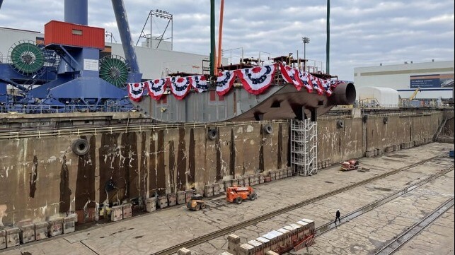 keel laying for US training ship 