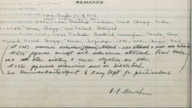 Logbook entry