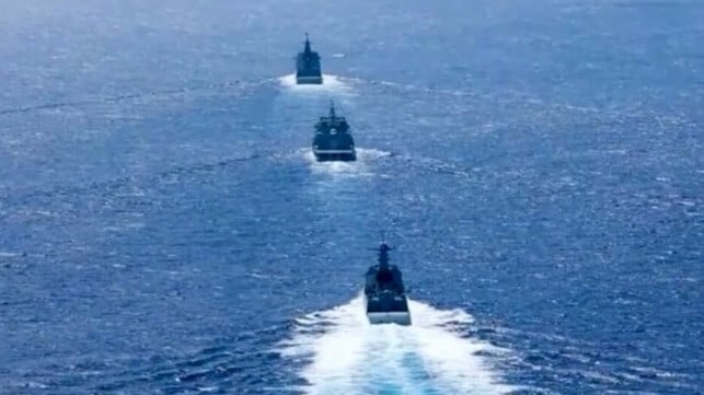 PLA Navy warships transit past Scarborough Shoal, Dec. 29 (PLA Southern Theater Command0