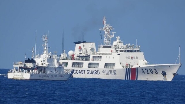 Chinese approach Philippine Coast Guard vessels