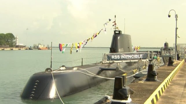 RSS Invincible at her commissioning ceremony at Changi Naval Base (Singapore Navy)