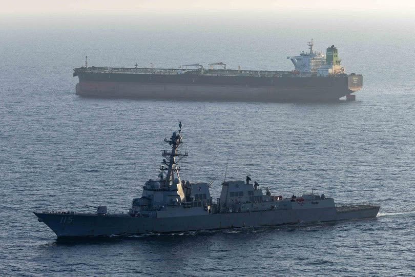 US destroyer redirecting Iranian oil tanker