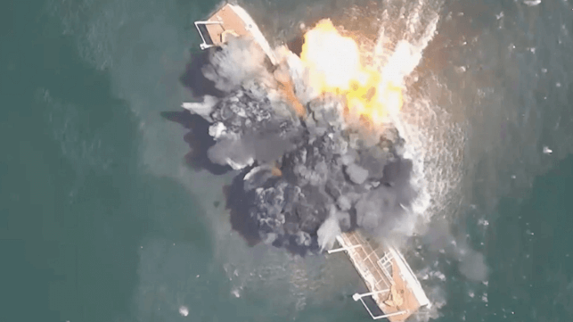 Drone boat explosion