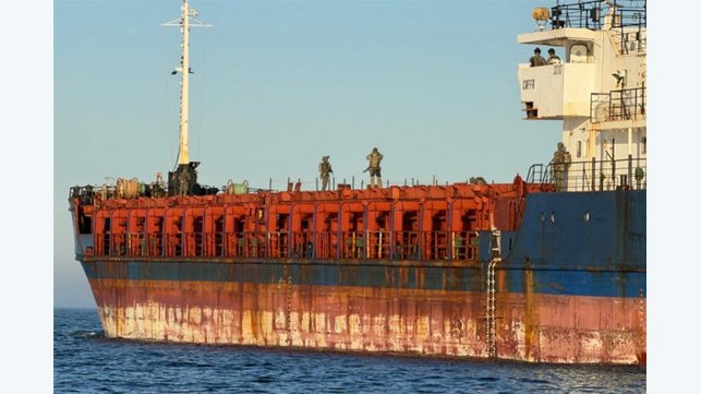 Sweden boarding stateless cargo ship