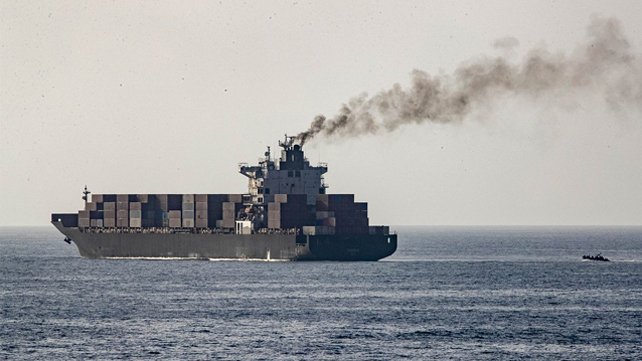 Iranian containership with US forces approaching