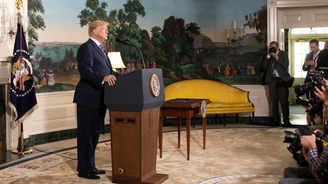 On May 8, 2018, President Donald Trump signed a Presidential Memorandum ordering the reinstatement of harsher sanctions against Iran.