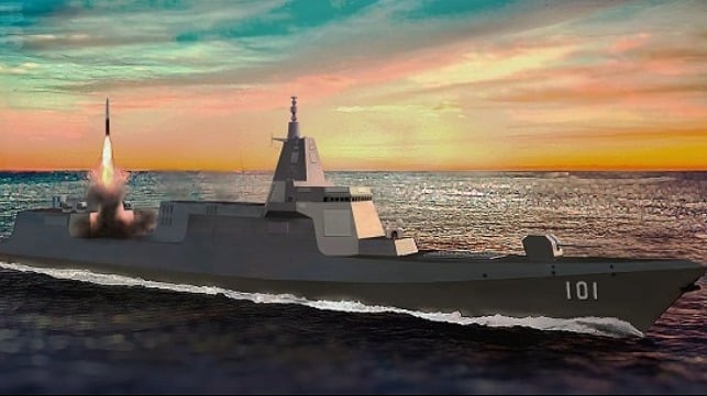 artist impression of a Chinese destroyer