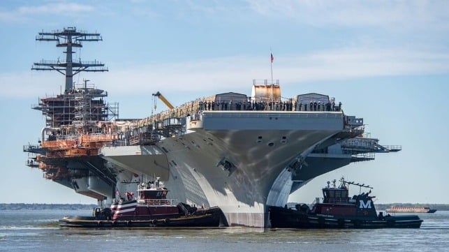 USS John C. Stennis leaves drydock, April 2024 (USN)