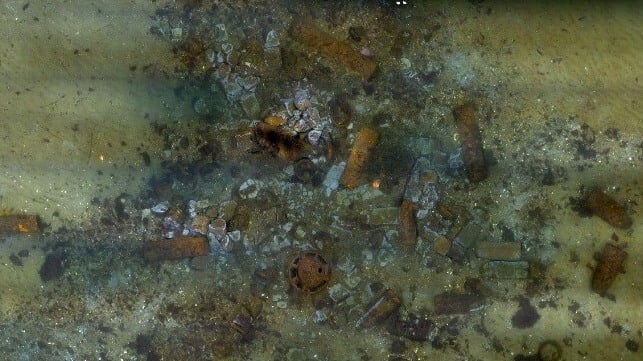 Unexploded German ordnance on the bottom, Kolberger Heide dump site (GEOMAR Helmholtz Centre for Ocean Research Kiel)