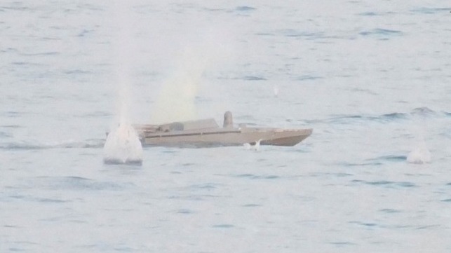 Ukrainian drone boat engaged in attack (file image courtesy Russian MOD, June 2023)