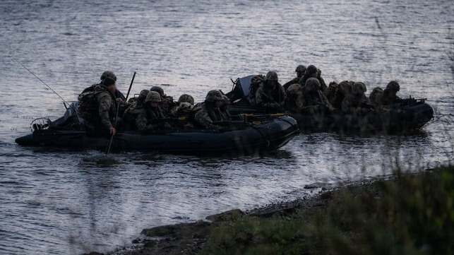 Ukrainian Marines practice an amphibious raid with British instructors in the UK (Courtesy Royal Navy)