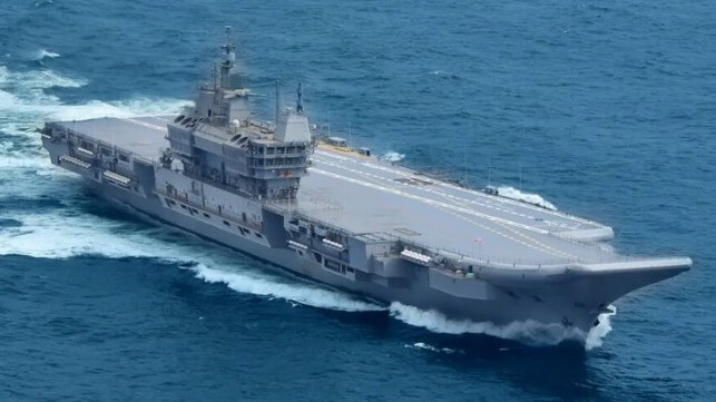 India's domestically-built aircraft carrier delivered