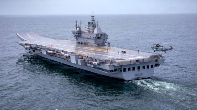 India's first domestically-built aircraft carier on sea trials 