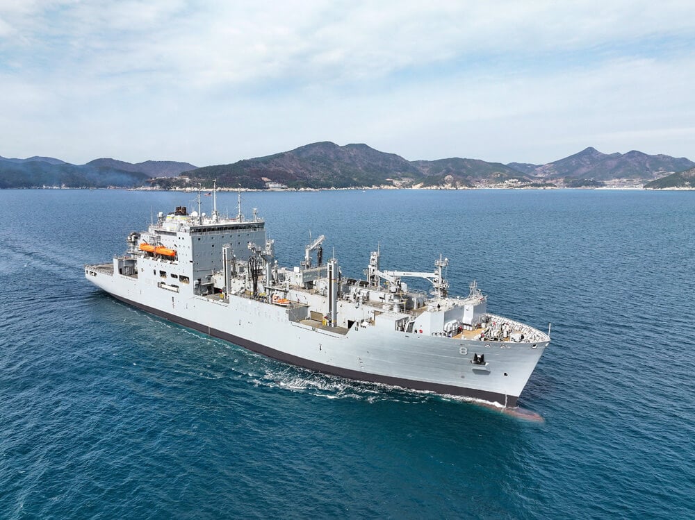USNS Oiler USNS Wally Shirra after a drydock period completed in South Korea. Securing U.S. Navy ship repair and shipbuilding work is a key business objective for Korean yards (USN file image)Shirra after a drydock period in South Korea. Securing U.S. Navy shipbuilding orders is a key objective for Korean yards (USN file image)